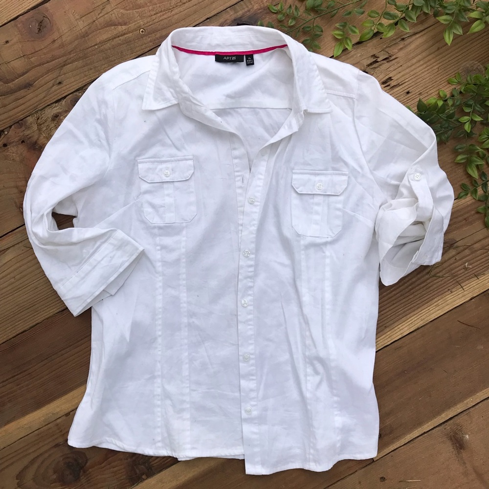 Apt 9 White Button Down Blouse